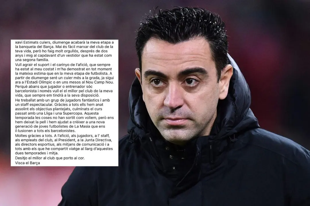 Xavi ha publicado un mensaje de despedida en su Instagram