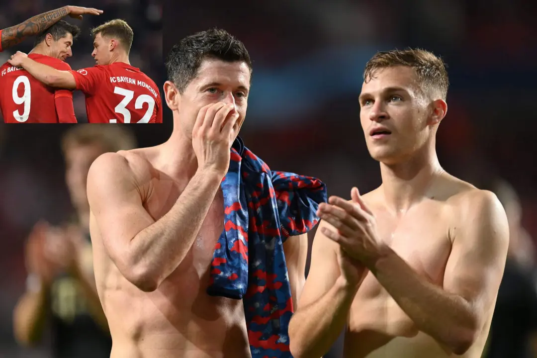A Kimmich no le gusta lo que le cuenta Lewandowski