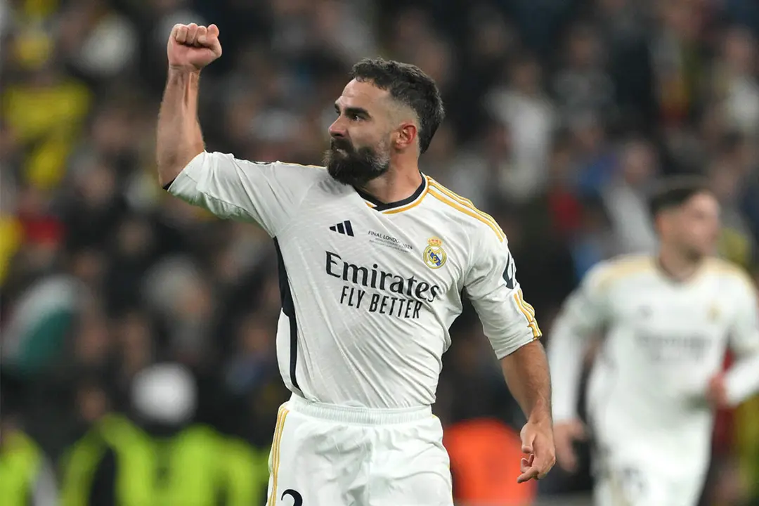 Dani Carvajal celebrando el 0-1 al Dortmund