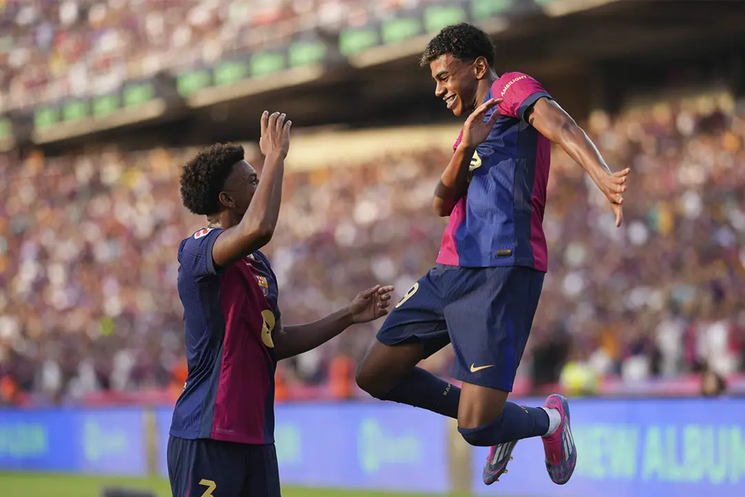 Lamine Yamal lidera la victoria del Barcelona en Montjuic