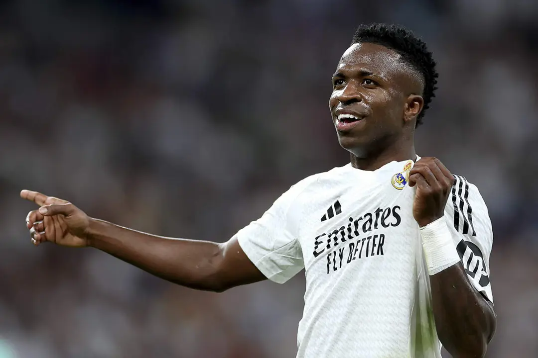 Vinicius celebrando el 3-1 al Espanyol