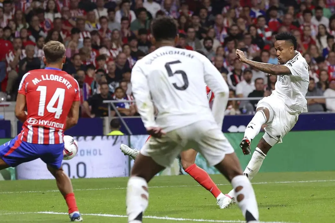 Militao disparando para el 0-1