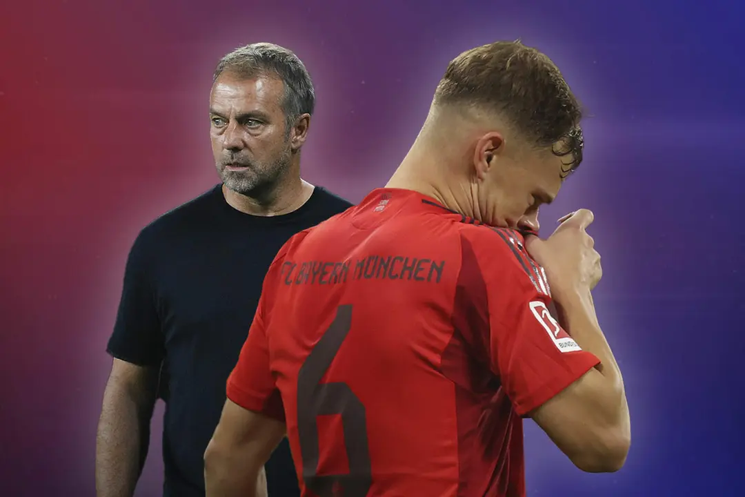 Hansi Flick habla con Kimmich