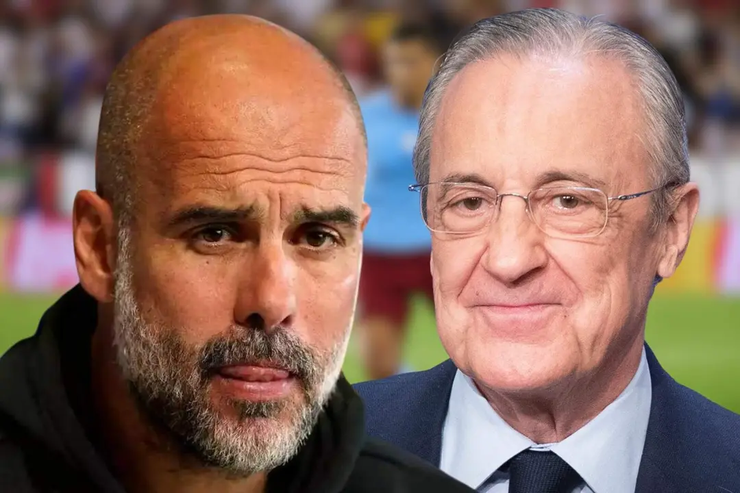 Pep Guardiola jnto a Florentino