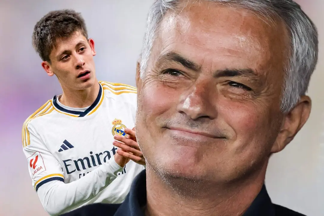 Arda G&uuml;ler junto a Mourinho.