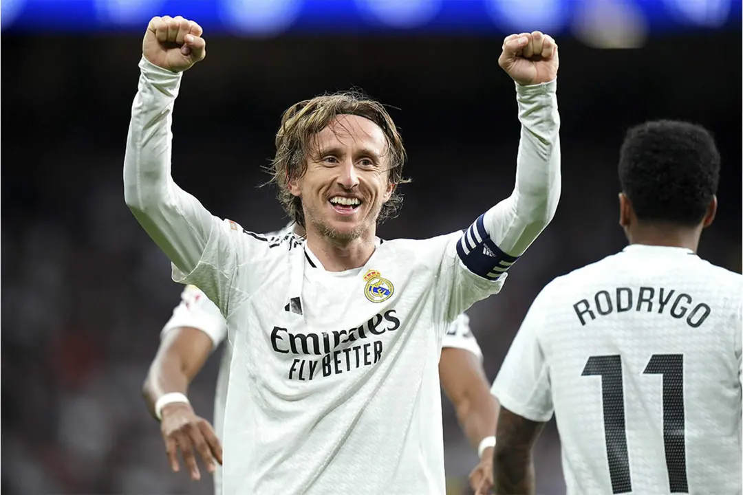 Luka Modric, celebrando