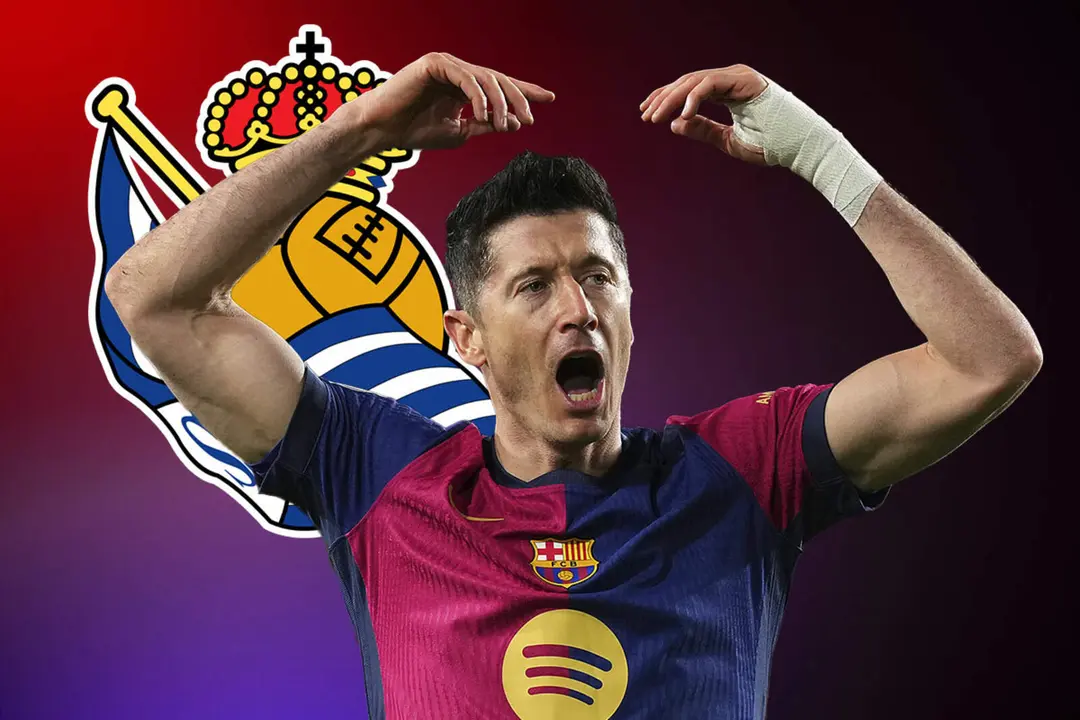 Robert Lewandowski, goleador contra la Real Sociedad