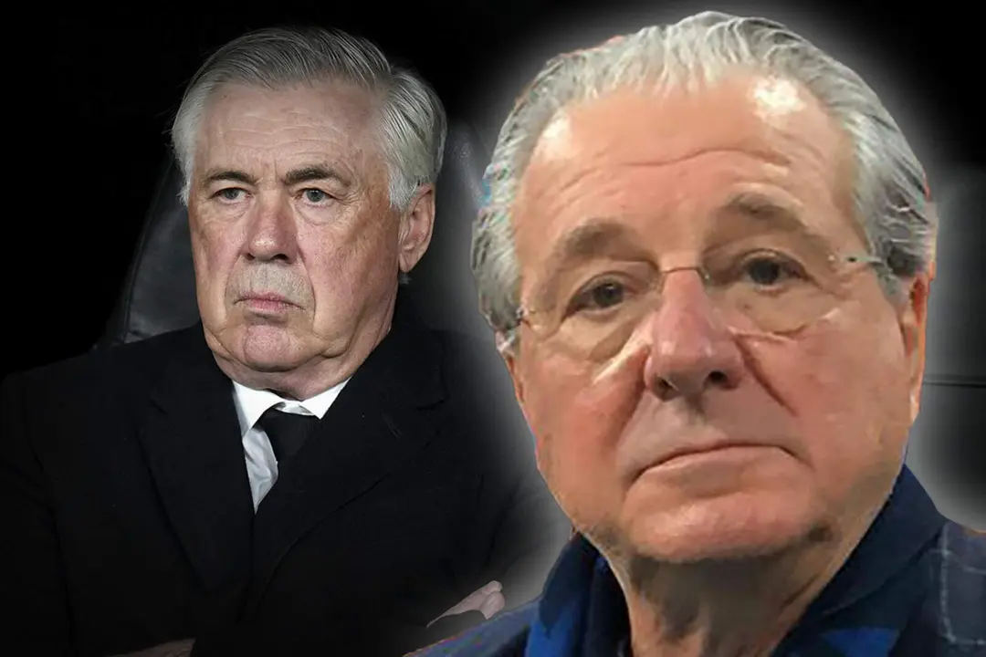 Jorge D'Alessandro, con Carlo Ancelotti de fondo