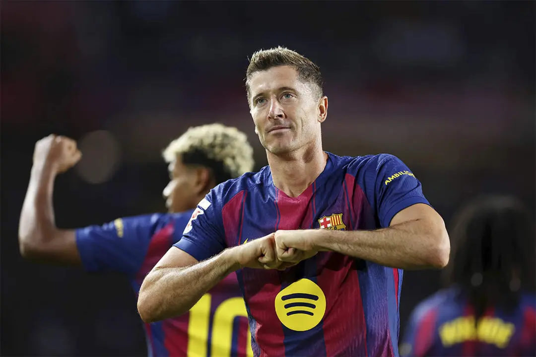 Lewandowski celebrando un gol con el FC Barcelona | Getty Images