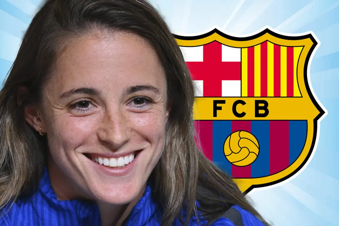 Ona Batlle junto al escudo del FC Barcelona