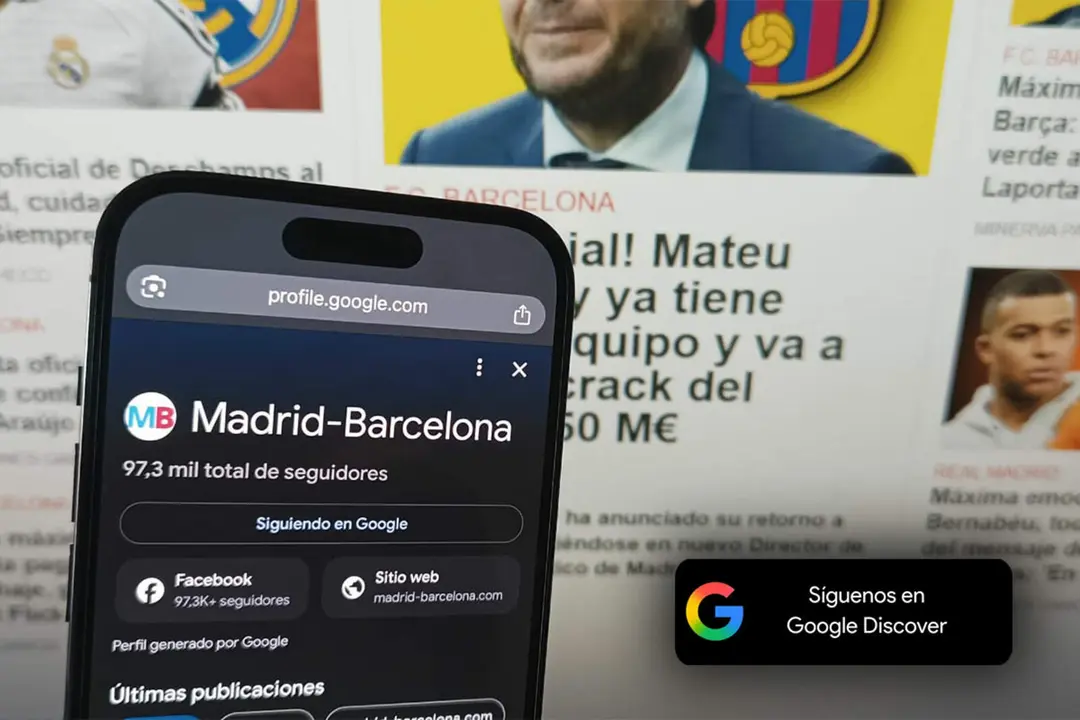 Sigue a Madrid-Barcelona en Google Discover