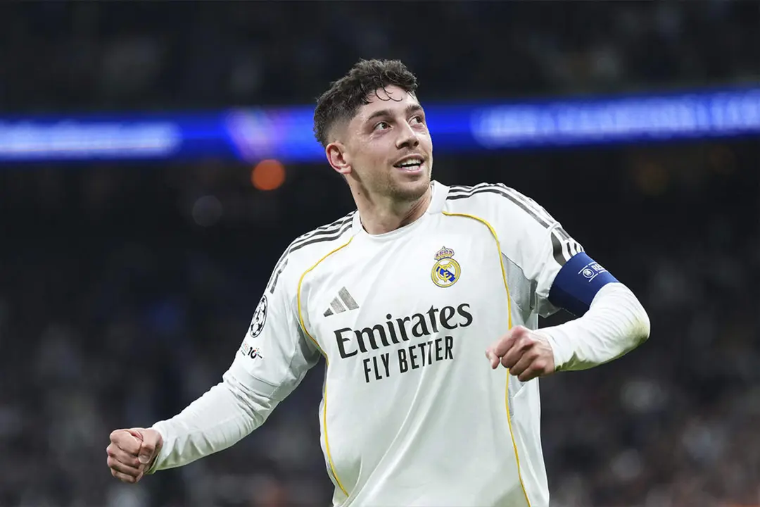 Fede Valverde celebrando un gol