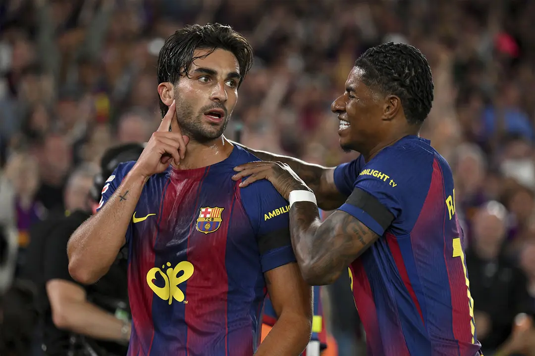 Ferran Torres y Rashford, celebrando en El Cl&aacute;sico | David Ramos (Getty Images)