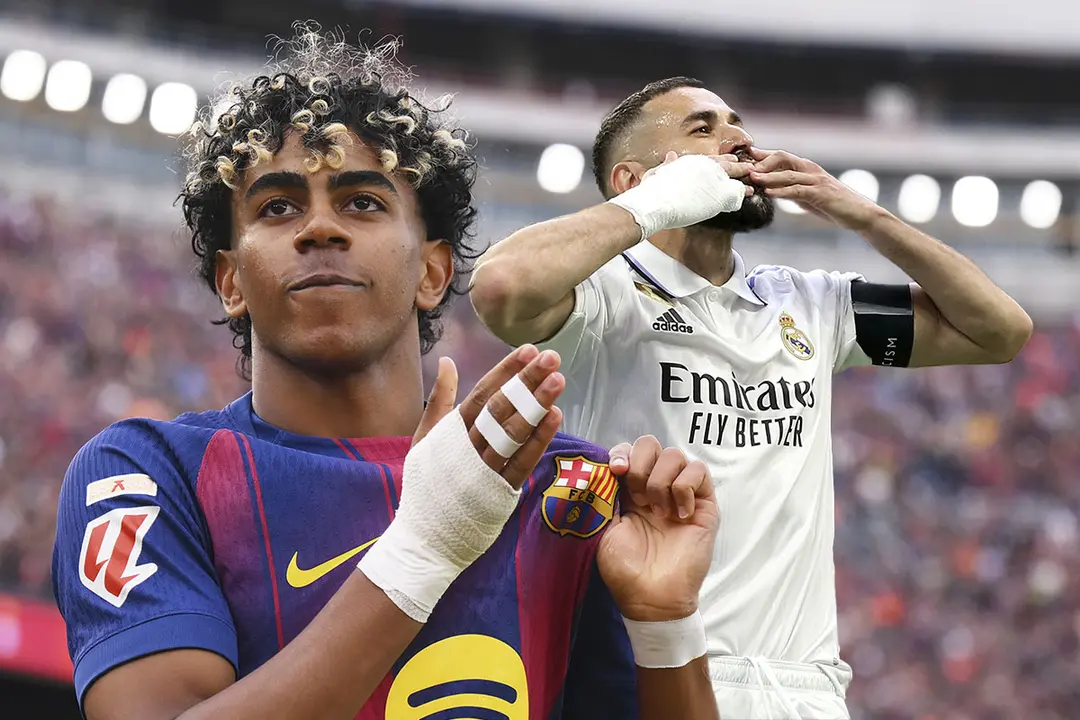 Lamine Yamal explica por qu&eacute; lleva vendaje en la mano: "Me quedaba bien, como a Benzema, y decid&iacute; dej&aacute;rmelo" | Getty Images, Madrid-Barcelona