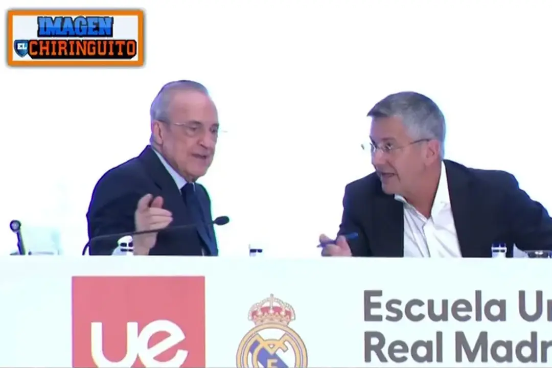 Florentino P&eacute;rez hablando con Herbert Hainer | Foto: El Chiringuito