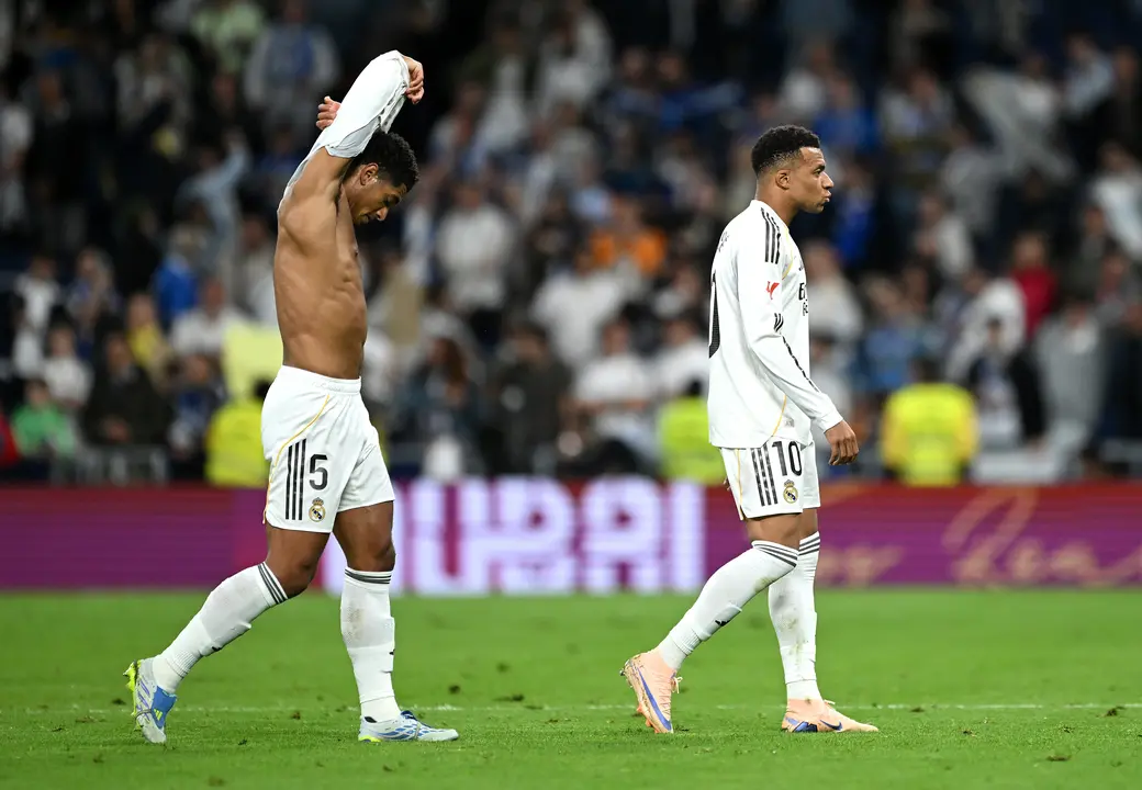 Bellingham y Mbapp&eacute; tras un partido con el Real Madrid | Foto: Denis Doyle (Getty Images)