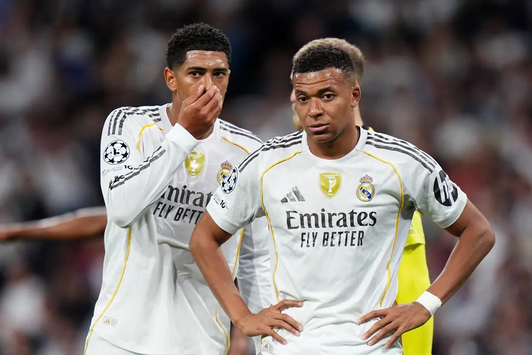 Bellingham y Mbapp&eacute; durante un partido con el Real Madrid | Foto: Getty Images, Madrid-Barcelona