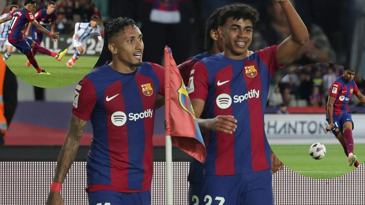 Raphinha y Lamine fueron los grandes protagonistas de la noche