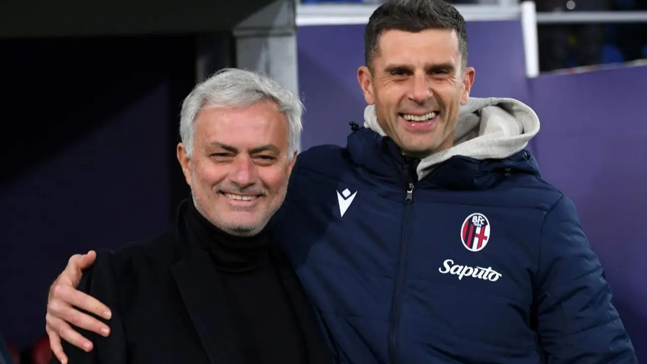 Mourinho y Motta sonrientes