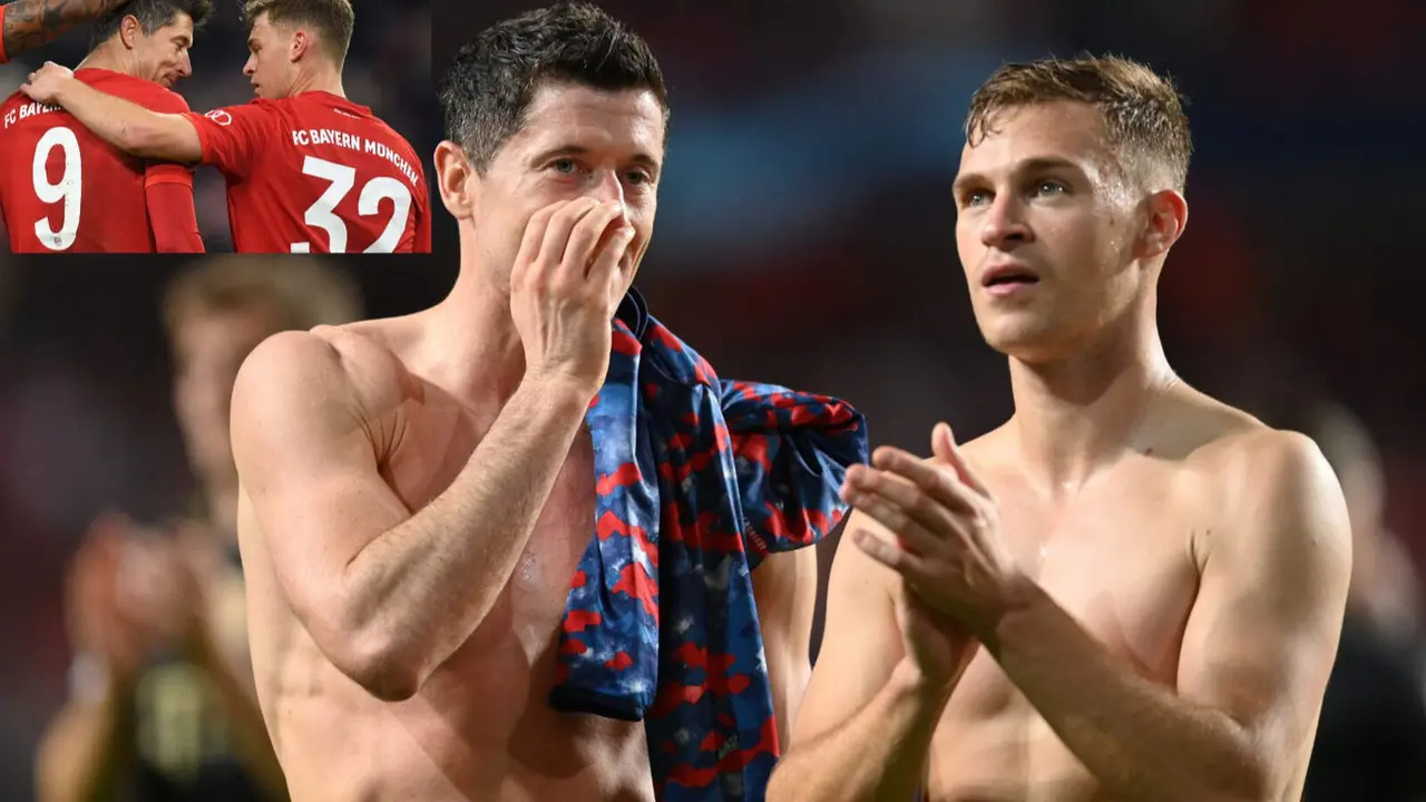 A Kimmich no le gusta lo que le cuenta Lewandowski