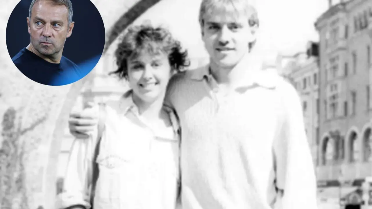 Hansi Flick y su esposa Silke cuando eran novios