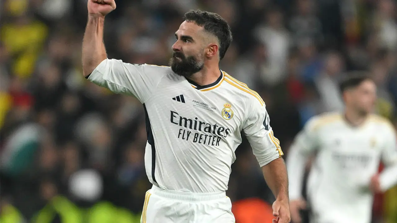 Dani Carvajal celebrando el 0-1 al Dortmund