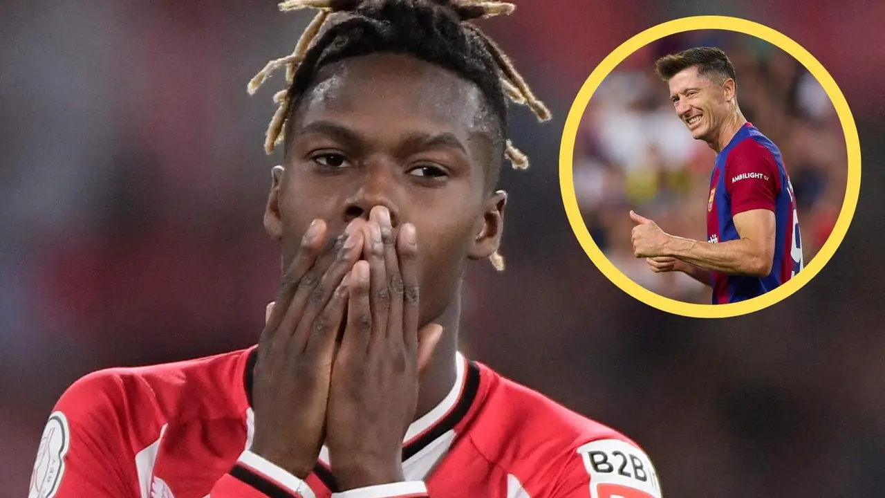 Nico Williams se pone a Lewandowski como ejemplo a seguir