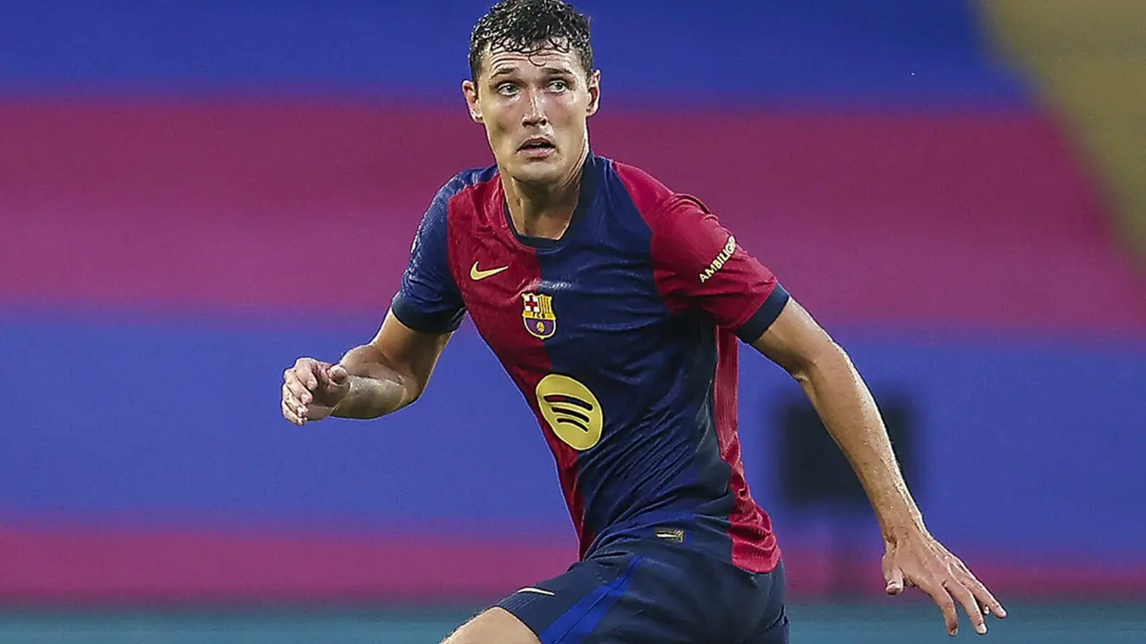 Andreas Christensen durante un partido con el Barcelona