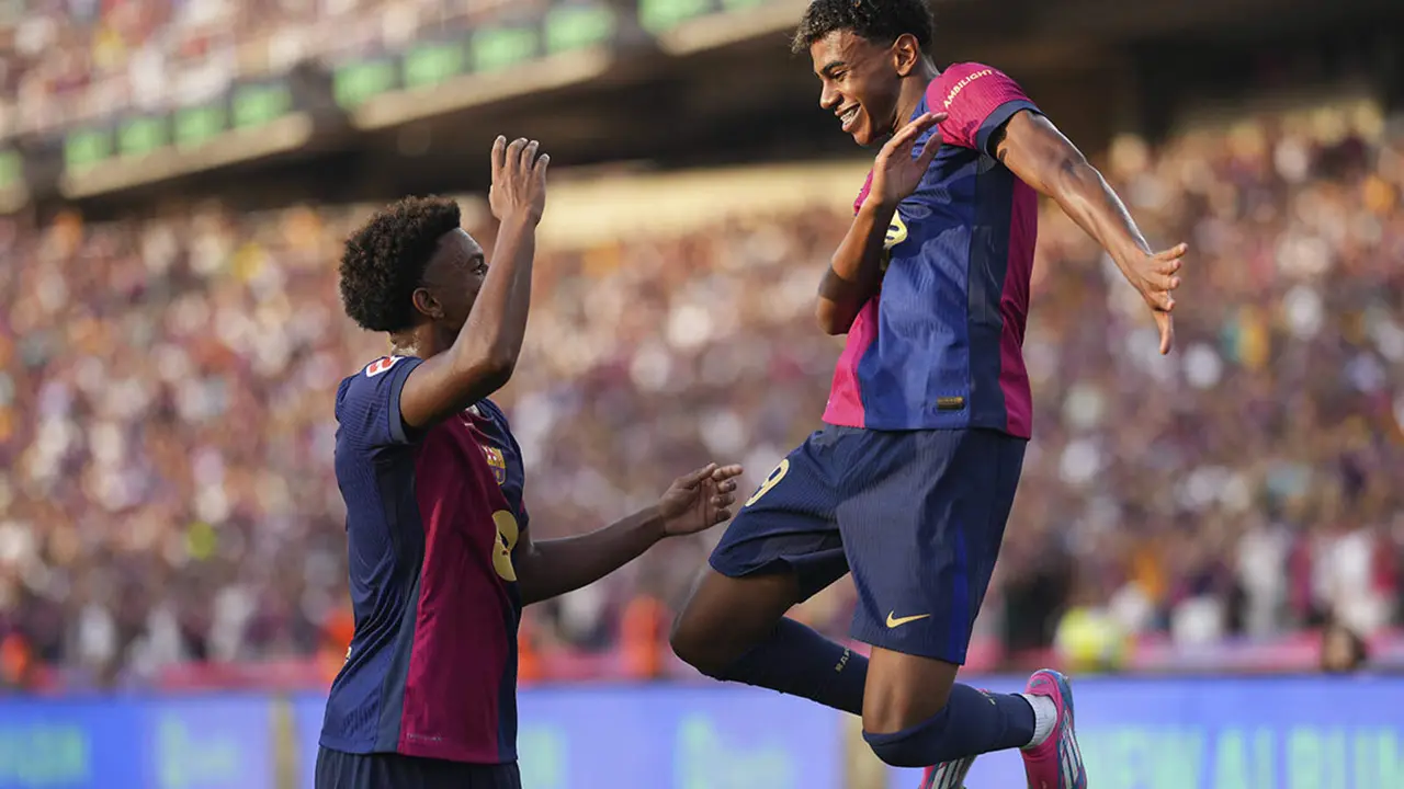 Lamine Yamal lidera la victoria del Barcelona en Montjuic