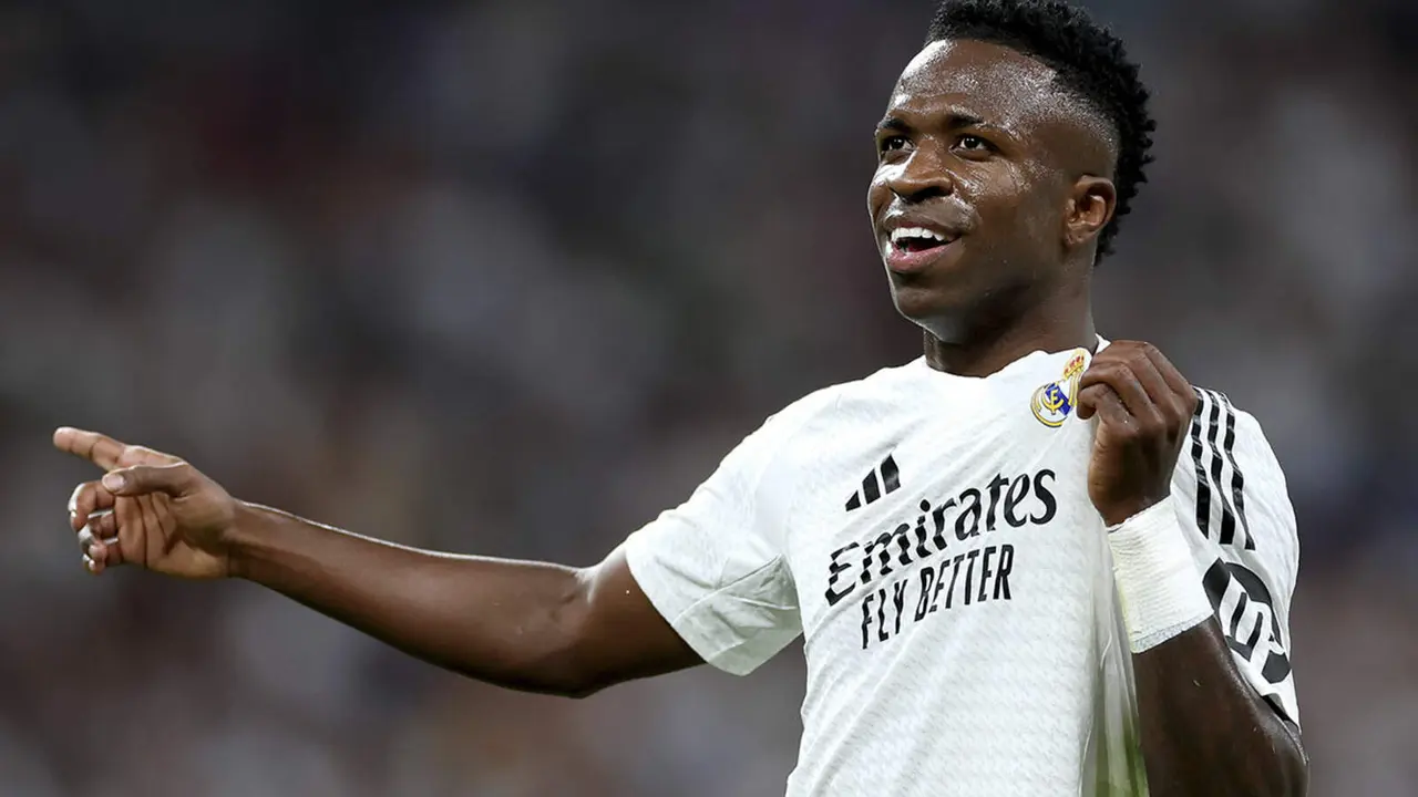Vinicius celebrando el 3-1 al Espanyol