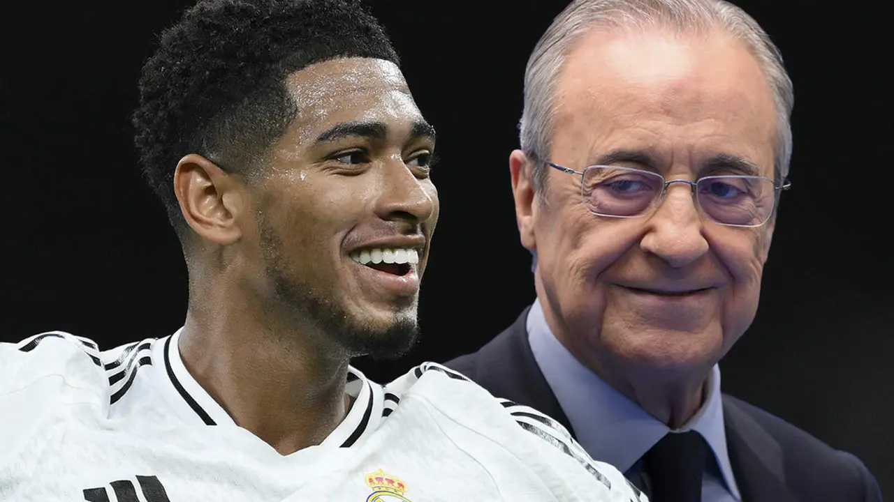 Jude Bellingham y Florentino, sonrientes