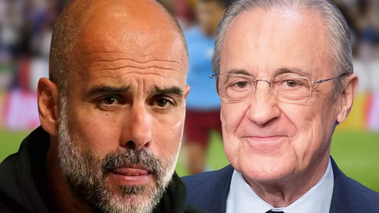 Pep Guardiola jnto a Florentino