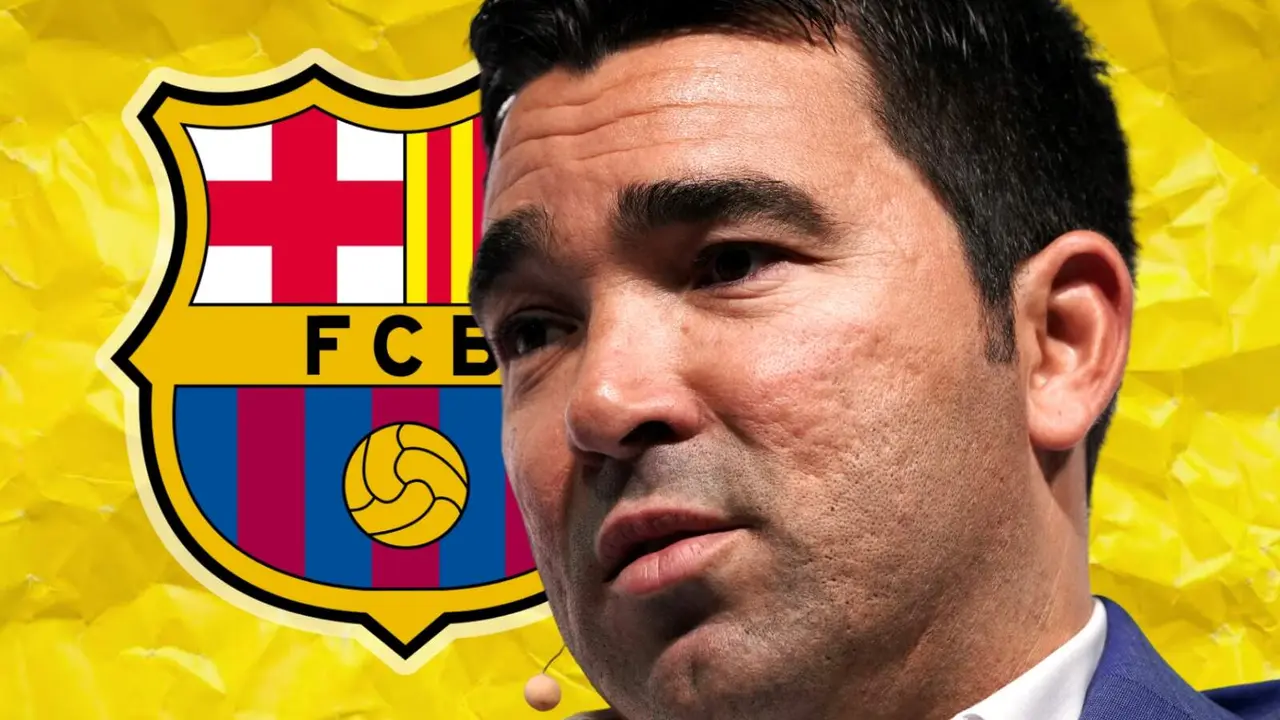 Deco junto al escudo del FC Barcelona | Foto: Getty Images, Madrid-Barcelona
