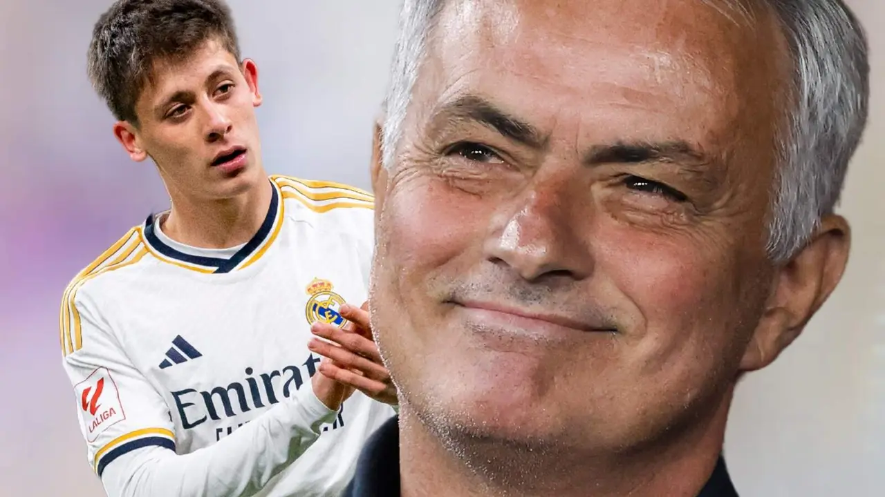 Arda G&uuml;ler junto a Mourinho.