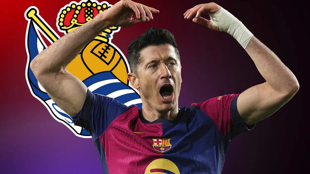 Robert Lewandowski, goleador contra la Real Sociedad