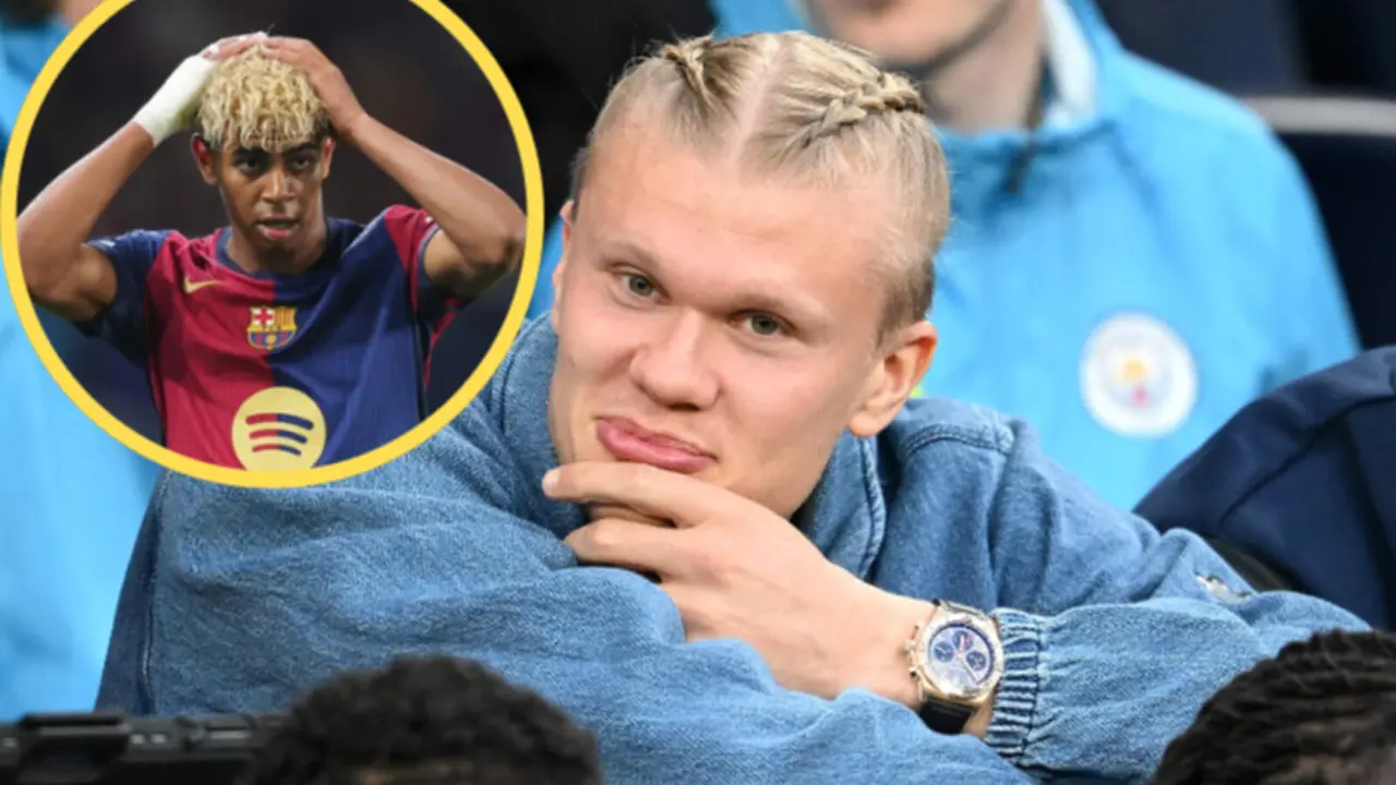 Erling Haaland se asombra con el juego de Lamine Yamal