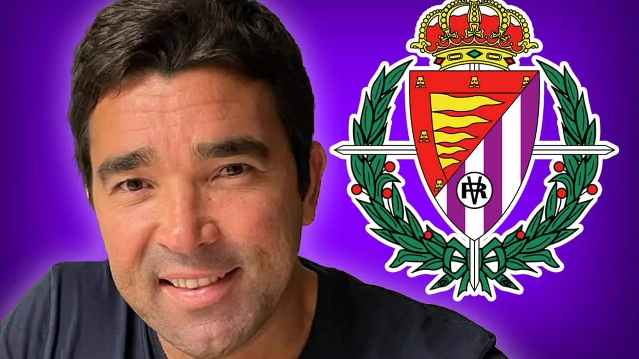 Deco sonriendo, con el escudo del Valladolid