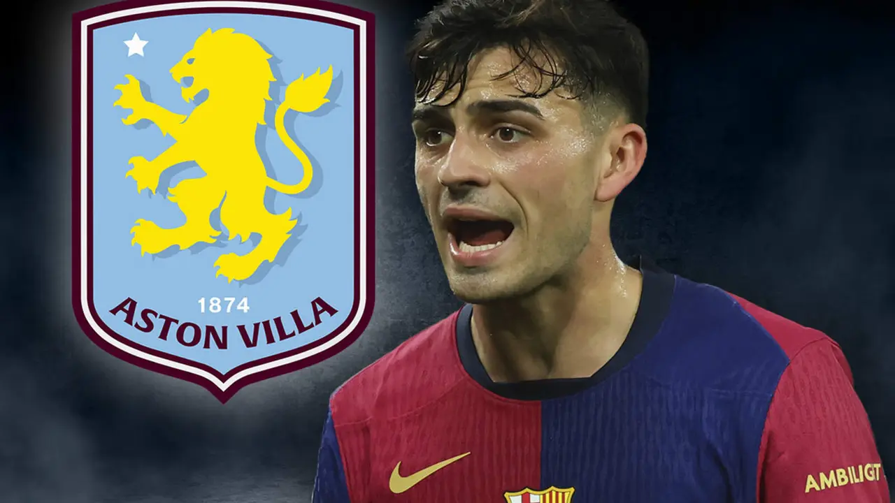 Pedri, con el escudo del Aston Villa