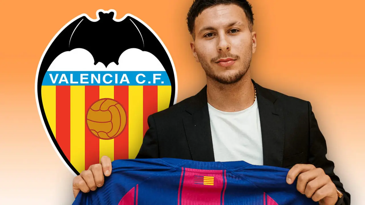Roony Bardghi junto al escudo del Valencia