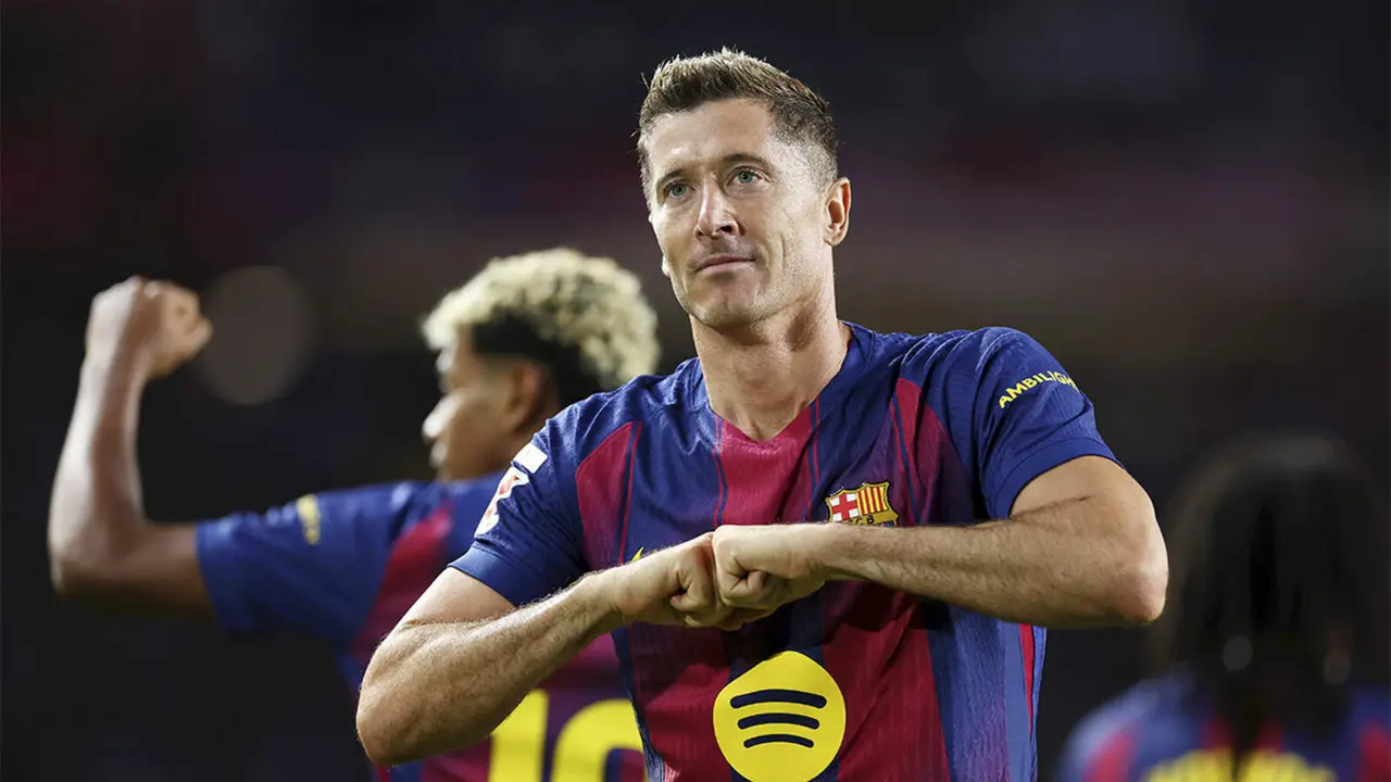 Lewandowski celebrando un gol con el FC Barcelona | Getty Images