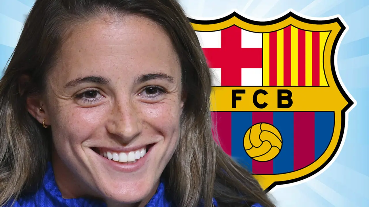 Ona Batlle junto al escudo del FC Barcelona