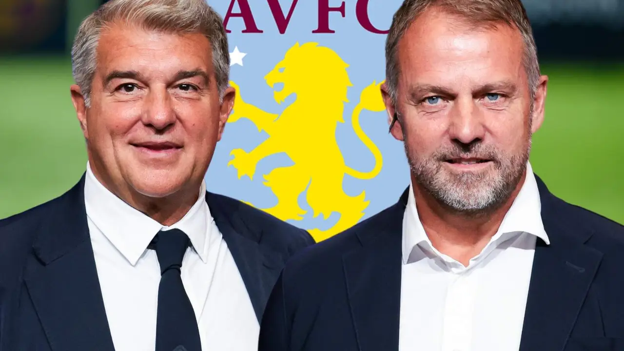 Laporta y Hansi Flick, pendientes del Aston Villa