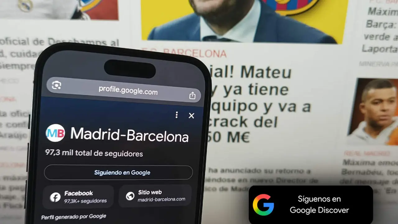 Sigue a Madrid-Barcelona en Google Discover