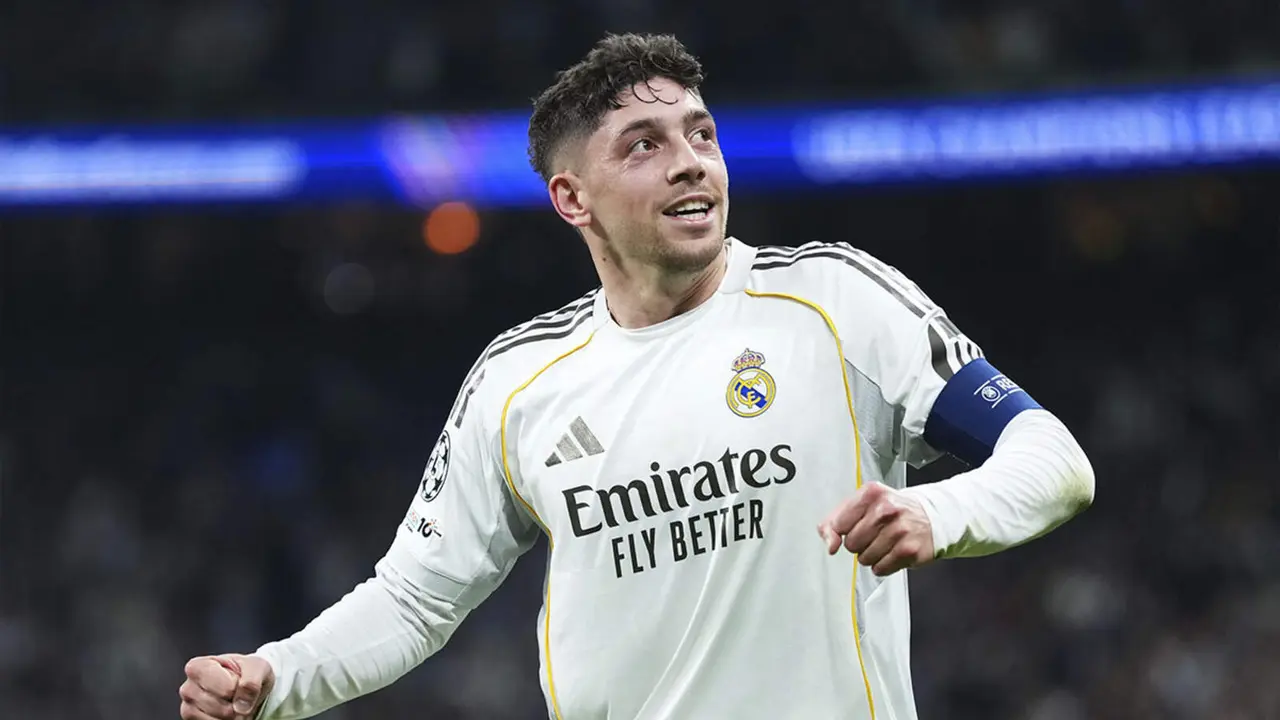 Fede Valverde celebrando un gol