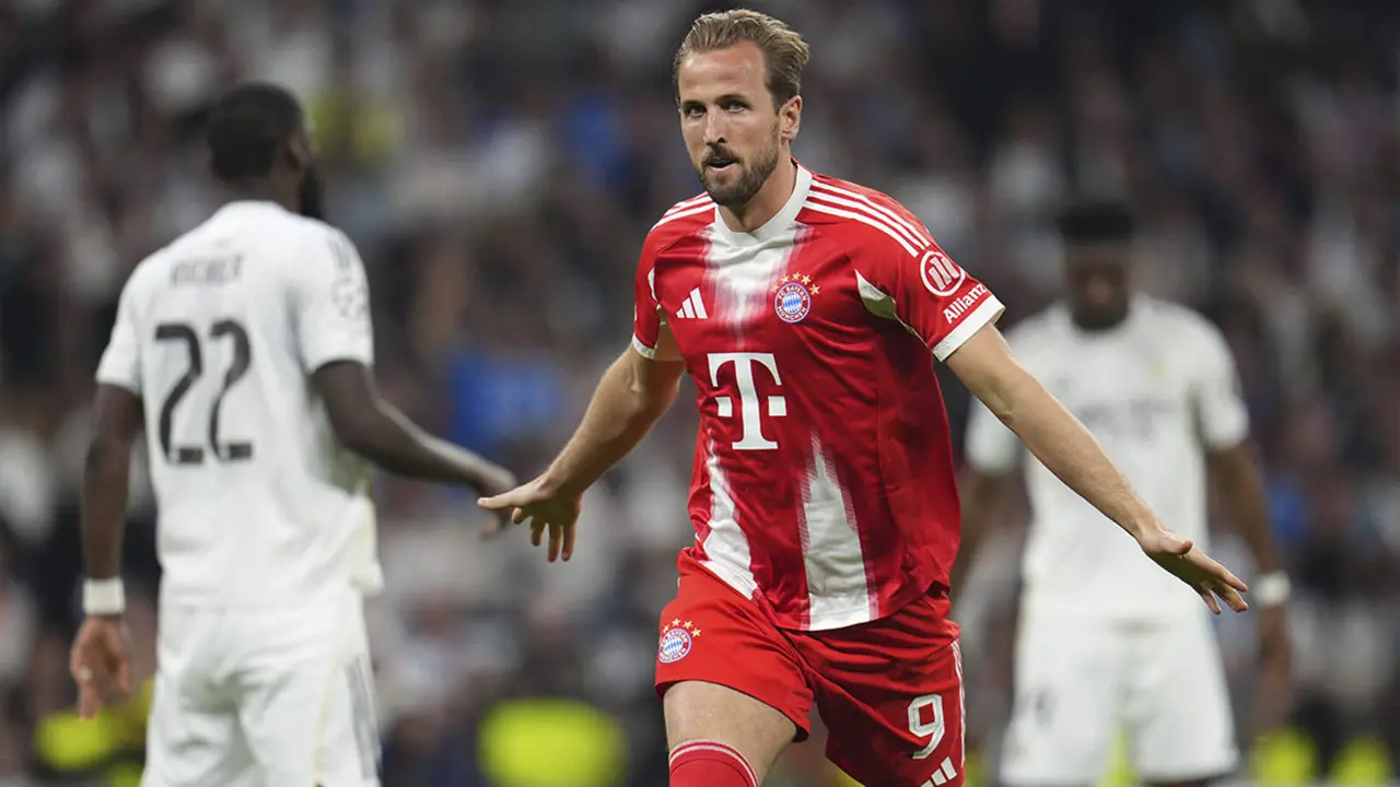 Harry Kane celebrando un gol contra el Real Madrid