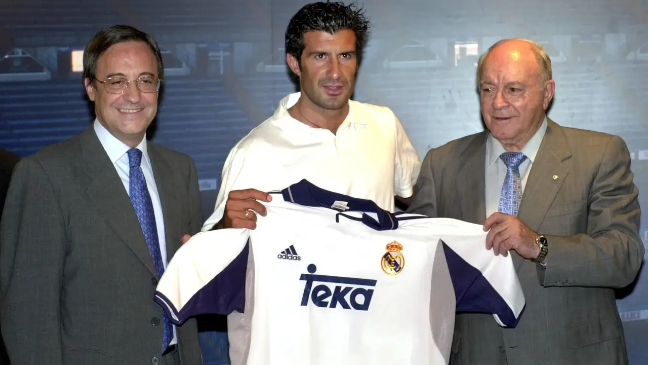 Figo se present&oacute; con el Real Madrid 24 horas despu&eacute;s de negarlo en Barcelona