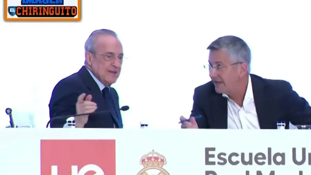 Florentino P&eacute;rez hablando con Herbert Hainer | Foto: El Chiringuito