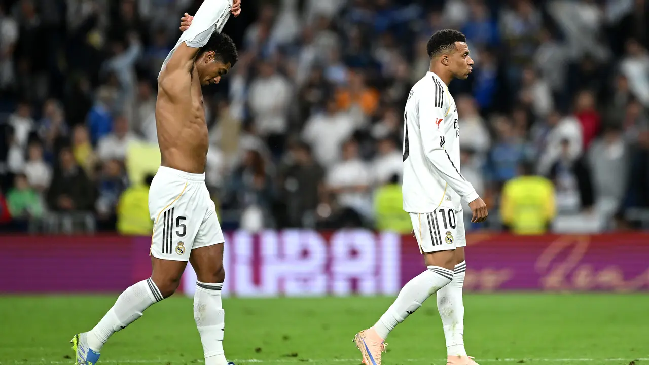 Bellingham y Mbapp&eacute; tras un partido con el Real Madrid | Foto: Denis Doyle (Getty Images)