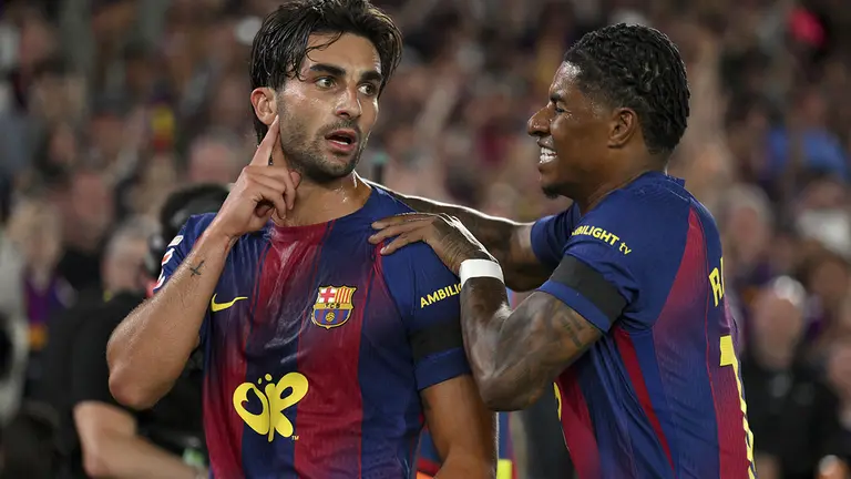 Ferran Torres y Rashford, celebrando en El Cl&aacute;sico | David Ramos (Getty Images)