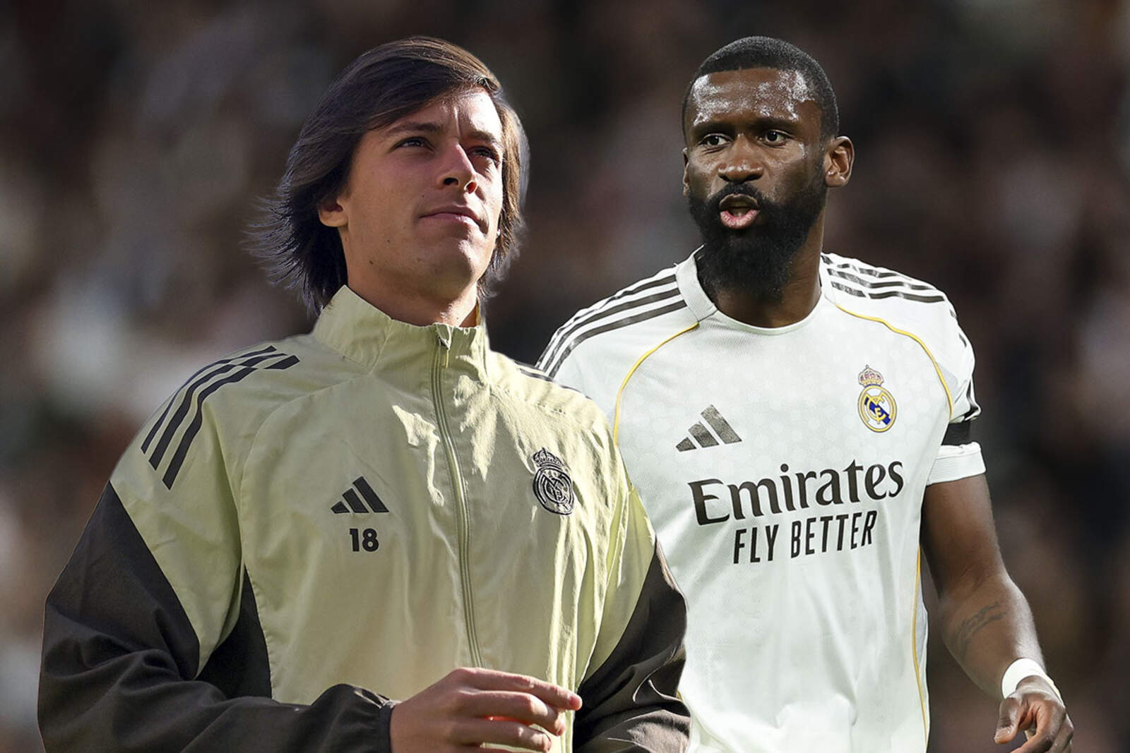 Rüdiger también se las tuvo con Carreras